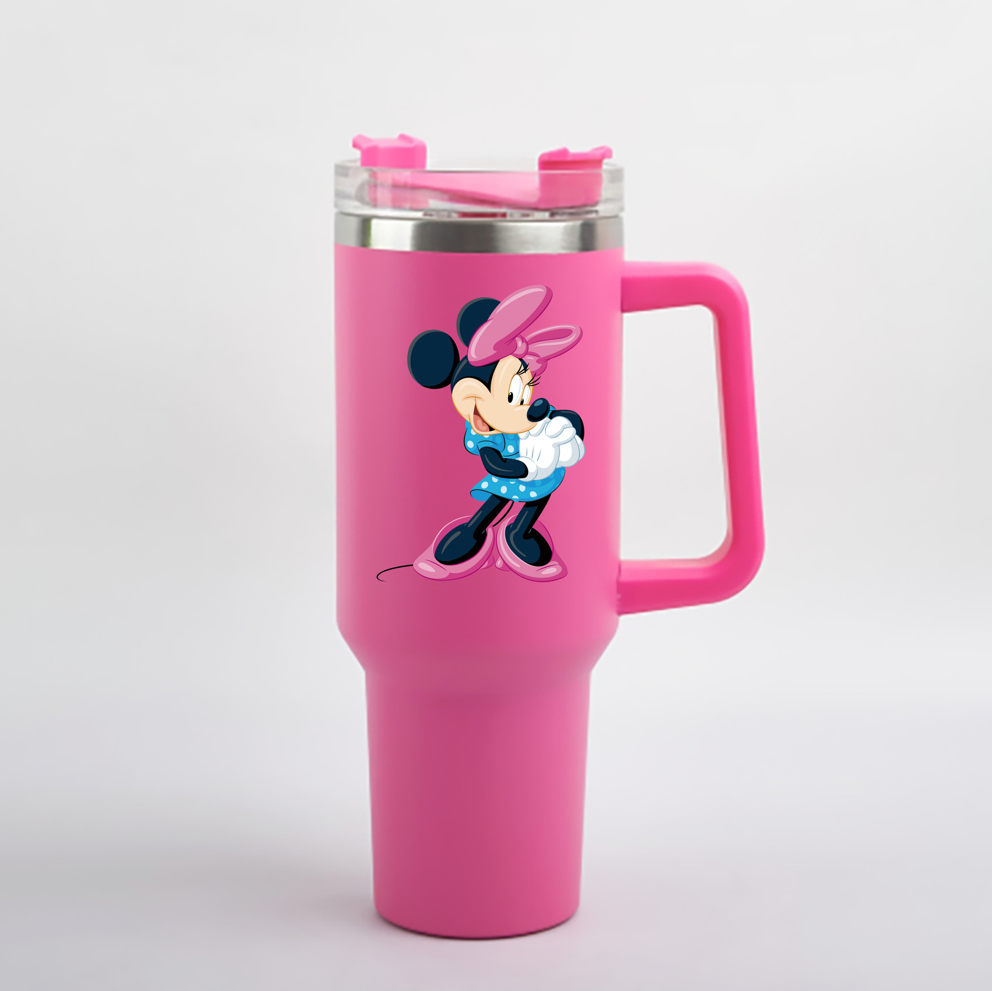 （画像用） ミッキーマウス Mickey Mouse 1200mL車用タンブラー - クリスタルステッカー（プラスチックストロー付き）